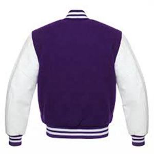 Veste à manches en cuir et laine personnalisée de haute qualité avec broderie Chenille - Product Image 3