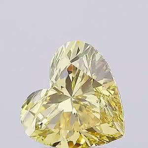 เพชรทรงหัวใจ 1.60 กะรัต สีเหลืองแฟนซี ความสะอาด VVS1  ผลิตในห้องปฏิบัติการด้วยวิธี CVD  ไม่มีตัวเรือน  รับรองโดย IGI  ขายส่งเครื่องประดับ - Product Image 6