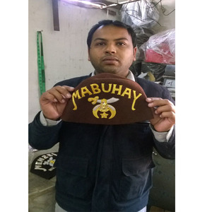 <b>Black</b> Eastern Star OES Fez Freemason Shriner Jeweled Fez Hat & MAROON Embroidery With <b>Rhinestones</b> Cap All sizes available 2026 - Product Image 2