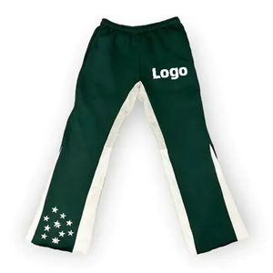 Nuevos Joggers de lana apilados acampanados Jogger hombres pantalones de chándal personalizados Flare pantalones de chándal Casual tela de algodón hombres Joggers apilados 2025 - Product Image 1