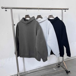 Nouvel arrivage de sweats à capuche oversize pour femmes 100% coton épaules tombantes poids lourds manches longues sérigraphie lettres hiver brodées - Product Image 1