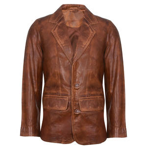 Chaqueta de Cuero Acolchada de Invierno para Hombre, de Piel de Vaca Genuina, Ajustada, de Lona, Ecológica, Transpirable, Estilo Urbano, Personalizada - Product Image 1