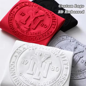 T-shirt in Cotone da Uomo Personalizzata Oversize con Ricamo 3D Design Casual Moda Maglietta per Uomo - Product Image 2