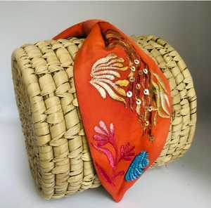 Hand-<b>beaded</b> <b>Headbands</b> in Coral with Cushioned Fit and a Soft Texture - Easy to Wear - Product Image 2