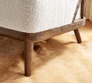 Aurel Modern <b>Lounge</b> <b>Chair</b> with Walnut Finish Solid Teak Wood & Soft Thick Cushion for Dining Hotels <b>Indoor</b> Leisure Use - Product Image 4