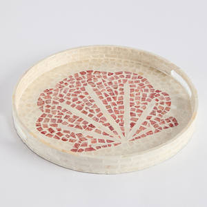 Une superbe pièce centrale sans effort pour embellir votre maison Artisanat complexe de l'incrustation de coquillages avec plateau de service en MDF - Product Image 1