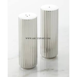 Première qualité maison et cuisine Table classique sel et poivre feuille conception Vintage plaqué or fantaisie sel et poivre à vendre - Product Image 3