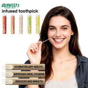 Permen disuntikkan ke tusuk gigi beraroma untuk mencegah mulut kering. - Product Image 5