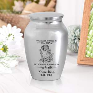 Urna conmemorativa grabada de recuerdo decorativa de acero inoxidable personalizada para la pérdida de Niños de urnas de plata de tamaño personalizado - Product Image 6
