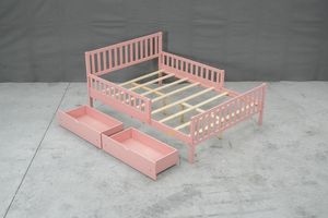 Solid Wood Full Bed <b>Frame</b> with Stylish Headboard & Extra Storage for Teenagers Adults or Rental Apartments - Product Image 1