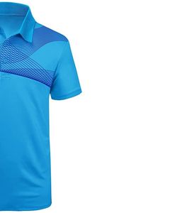 Camiseta Polo Azul Cielo Personalizada para Hombre, Manga Corta, Estampado de Líneas Abstractas, Absorbe la Humedad, Poliéster Piqué, Informal, para Golf y Deportes - Product Image 3