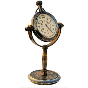 Antique Style Brass Table <b>Clock</b> <b>Battery</b> Operated Traditional Desk <b>Clock</b> with Needle Display for Home or Office - Product Image 1