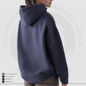 Sweat à capuche surdimensionné personnalisé en coton molletonné 100 % écologique, sérigraphié et brodé, respirant et à séchage rapide - Product Image 5