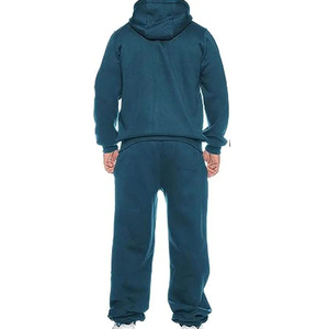 Ensemble de survêtement personnalisé avec sweat à capuche zippé et pantalon de jogging en molleton pour homme – Tenue décontractée et sportive OEM ODM - Product Image 2