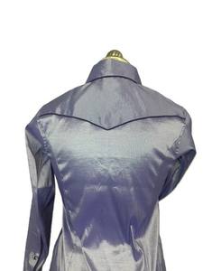 Handmade <b>Cowgirl</b> Western Show Shirt Ladies Rust Retro <b>Top</b> on Stretch Taffeta Fabric - Product Image 4