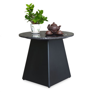 Table basse moderne de 60 cm pour salon TT68254 avec pied en fer et plateau en pierre décorative - Product Image 1