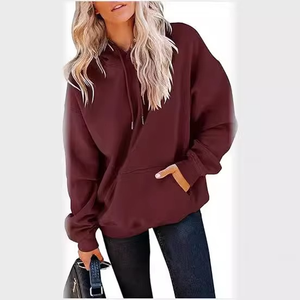 Sudadera con capucha para mujer más vendida, logotipo personalizado, diseño holgado con hombros caídos para invierno - Product Image 2