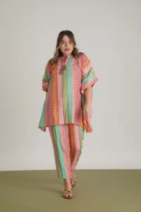 Breezy and Chic 2 pièces ensemble robe avec des détails de tissage élégants tissu léger et respirant pour un confort ultime et ample - Product Image 6