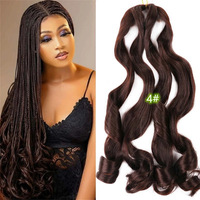 Extensions de cheveux synthétiques teintes 75g/150g, style queue de cheval, ondulations lâches, boucles en spirale, tresses au crochet, boucles françaises