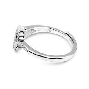 NOVAMART Fine Zarkan Elegant Floral <b>925</b> <b>Silver</b> <b>Ring</b> 18K Rose Gold Romantic Fine Jewelry Emerald Cut Stone Rhodium for Engagement - Product Image 5