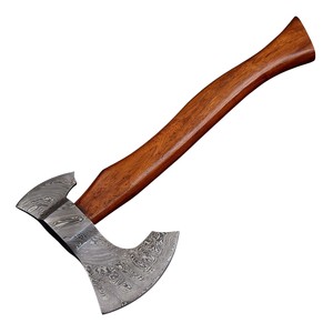 Hacha Tomahawk de Acero de Damasco Hecha a Mano, Personalizada, Multifuncional, para Campamento al Aire Libre, con Mango de Madera de Palisandro - Product Image 1