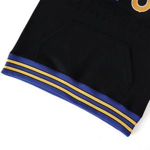 Sweat-shirt à col rond en chenille noir SGRho |   Unisexe Premium Broderie 3D Logo Grec Effet Délavé Hiver Respirant Séchage Rapide Coupe Ajustée - Product Image 3