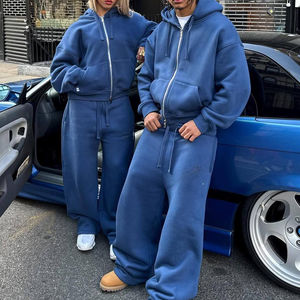 Ensemble de survêtement unisexe personnalisé, style boxy, jogging, 2 pièces, respirant, 100% laine, survêtement décontracté d'été, écologique, broderie de logo, acide - Product Image 1