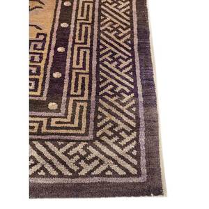Pechino Beige <b>Brown</b> Hand Knotted <b>Wool</b> Rug Paem-722 Medallion Rectangle Puzzle for Home for Living Hallway Entryway Teenagers - Product Image 4