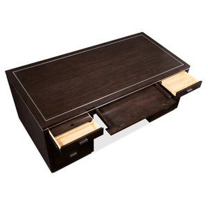 Luxury Solid Wood Executive <b>Desk</b> DESK2-0088-Rectangular House Blend <b>Office</b> <b>Computer</b> Workstation - Product Image 6