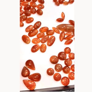 Haute qualité 440 pièces pierre de soleil naturelle 12mm-30mm ovale poire Marquise Cabochon 1860 Ct Lot pierres Orange en vrac Top Iroc ventes - Product Image 1