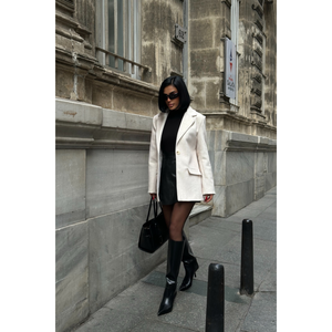 Chaqueta Blazer de un Solo Botón para Mujer, Color Piedra, Marca FOX FABRIC - Product Image 2