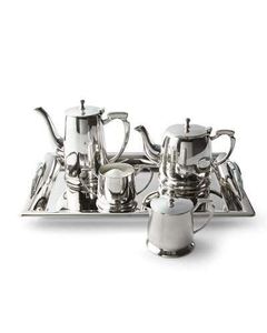 Ensemble de café et de thé pour la maison, en acier inoxydable, écologique, moderne, personnalisé, avec couvercle en argent et décorations en laiton - Product Image 6