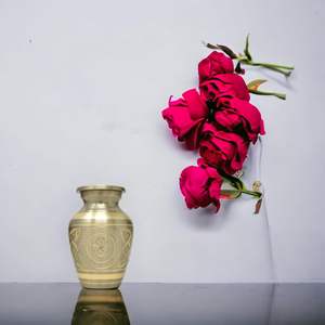 Célébration de la vie Mini urne souvenir de crémation pour cendres humaines-Qnty 1-Belle et intemporelle trouvaille (laiton sculpté en argent) - Product Image 6