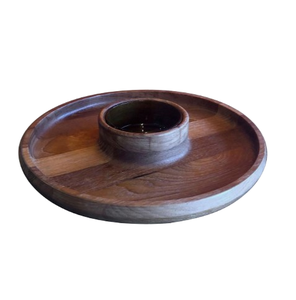 Plateaux de service artisanaux en bois de qualité durable pour sauces et chips – Plateau de service classique – Nouvelle arrivée - Product Image 1