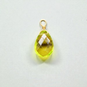 Natural Teardrop Quartz <b>Peridot</b> Pendant Faceted Gemstone <b>Gold</b> Wire Wrapped Charm Jewelry Making Necklace Component Wholesale - Product Image 1