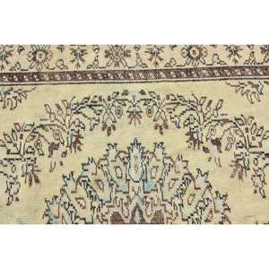 Alfombra de área de lana turca Vintage 3X9.6ft Beige Marrón Estilo clásico Diseño de retales Tejido plano Látex para decoraciones de sala de estar - Product Image 5