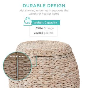 Panier de rangement classique multi-usage en jacinthe d'eau, panier de rangement fait à la main, vente en gros, écologique, fabriqué au Vietnam - Product Image 5