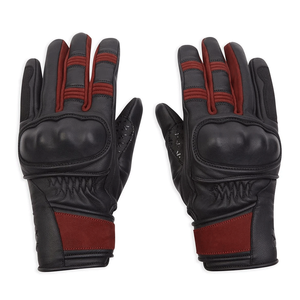 Ladies CE Touring Cruiser Black Burgundy Motorbike Gloves Motorcycle Auto Racing Wear Genuine Leather Gloves For Men - Product Image 5