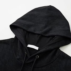 Sudaderas con capucha lisas informales de gran tamaño para hombre, sudaderas con capucha OEM con hombros caídos y logotipo personalizado con impresión personalizada de Hip Hop - Product Image 6