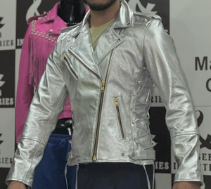 Chaqueta de Cuero de Moda Estilo Flop de Alta Calidad en Cuero de Oveja Brillante con Características Ajustables, Chaqueta de Cuero de Corte Ajustado - Product Image 1