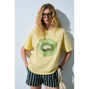 GRIMELANGE ASTERIVE Camiseta oversize de algodón orgánico con cuello redondo y estampado para mujer - Product Image 1