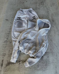 Ensemble de sweatshirt et de joggers gris inspirés de la sororité grecque élégante fermeture éclair et pantalon à capuche décontractés confortables pour un usage quotidien - Product Image 6