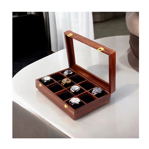 Vente en gros de boîte de montre pour hommes en bois unique Organisateur de boîte de montre à la main Vitrine Premium 6 fentes Montre Mallette de rangement pour hommes - Product Image 2