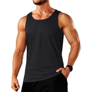 Débardeur de sport pour hommes, gilet de sport mince avec capuche, fil de coton respirant, style musculaire, impression personnalisée, nouvel arrivage - Product Image 1