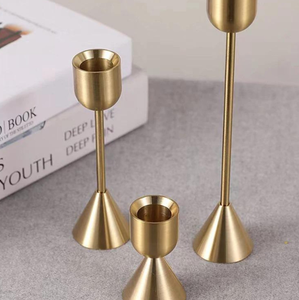 Gold-Finished Brass <b>Tall</b> <b>Candle</b> Stand 3 Sizes Home Wedding Decoration for Christmas Holiday & <b>Candle</b> Lighting - Product Image 2