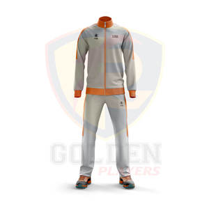 Chándal de color azul/gris de marca propia de Golden Players para hombre 100% chándal de diseño de logotipo personalizado de alta calidad - Product Image 6