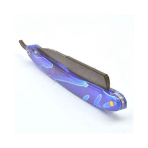 มีดโกนสเตนเลสสตีลแบบพับได้ด้ามจับอะคริลิคขอบตรงสำหรับตัวใบหน้ามีดโกนปลอดภัยแบบใช้แล้วทิ้ง - Product Image 4