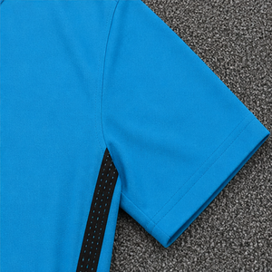 Men <b>Blue</b> Short Sleeve <b>Polo</b> <b>Shirt</b> Solid Color Knitted Quick Dry Regular Fit - Product Image 3