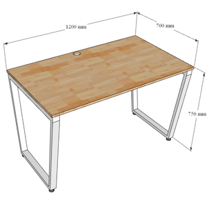 Escritorio de Ensamblaje Trapeze Concept de 120x70cm, Moderno y Minimalista, de Madera de Caucho con Diseño Metálico Plegable para Uso en Oficina - Product Image 6