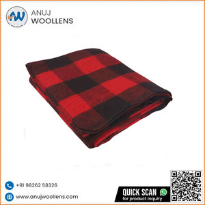 ผ้าห่มขนสัตว์เนื้อนุ่มสีแดงและสีดำดีไซน์ใหม่ - Product Image 5